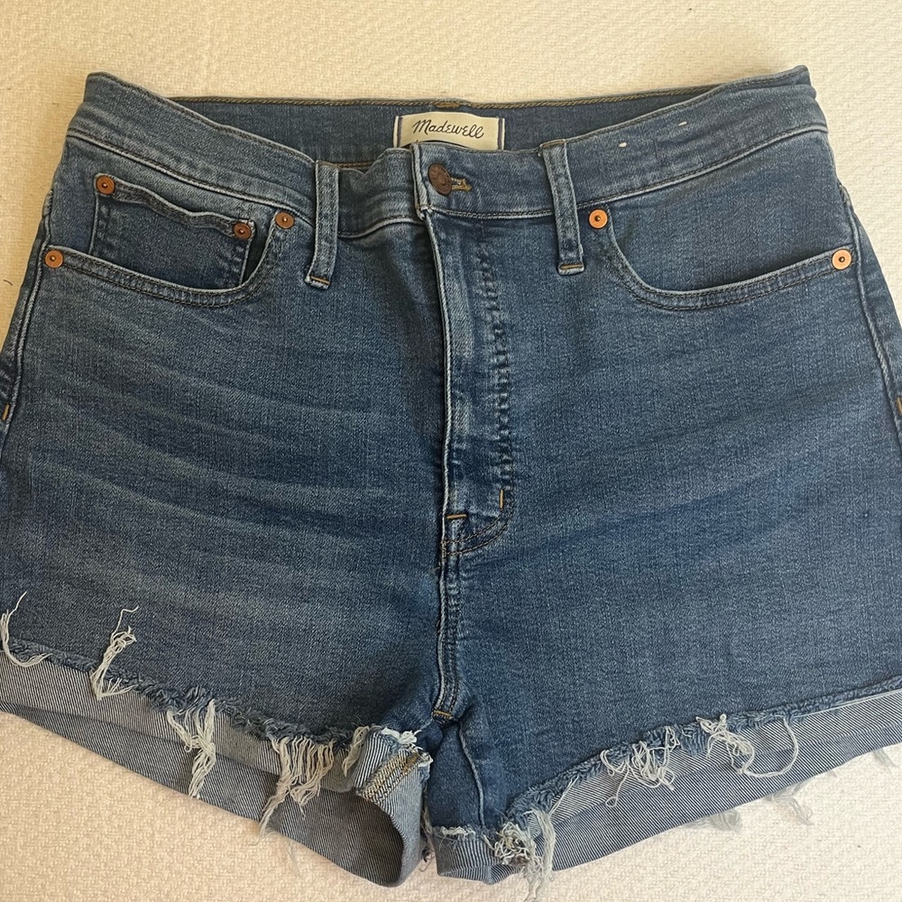 MADEWELL-High Rise Denim Shorts Med Wash Great Summer Sz 30